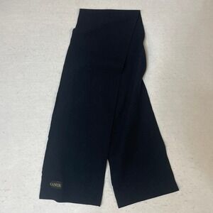 KANUK Black Wool Blend Winter Scarf Warm Soft Minimalist Unisex Fleece‎